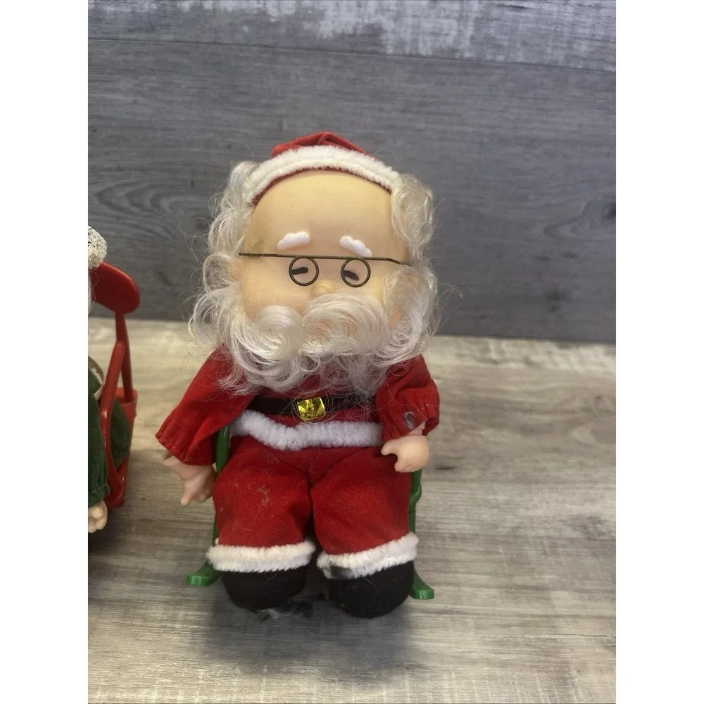 Rockababies Musical Rocking Mr Mrs Claus Plays Santa Coming To Town Santa VTG